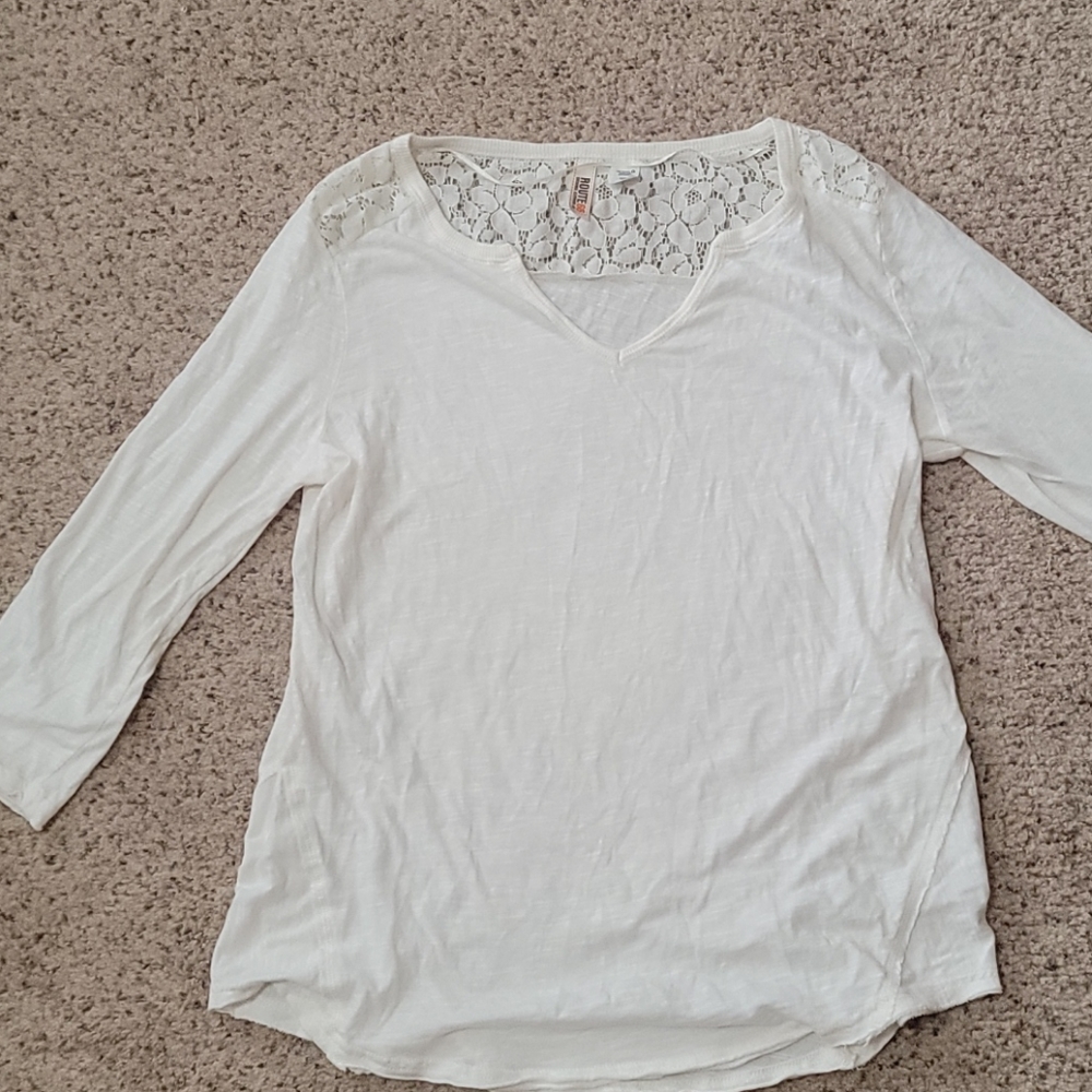 Cream lace back top